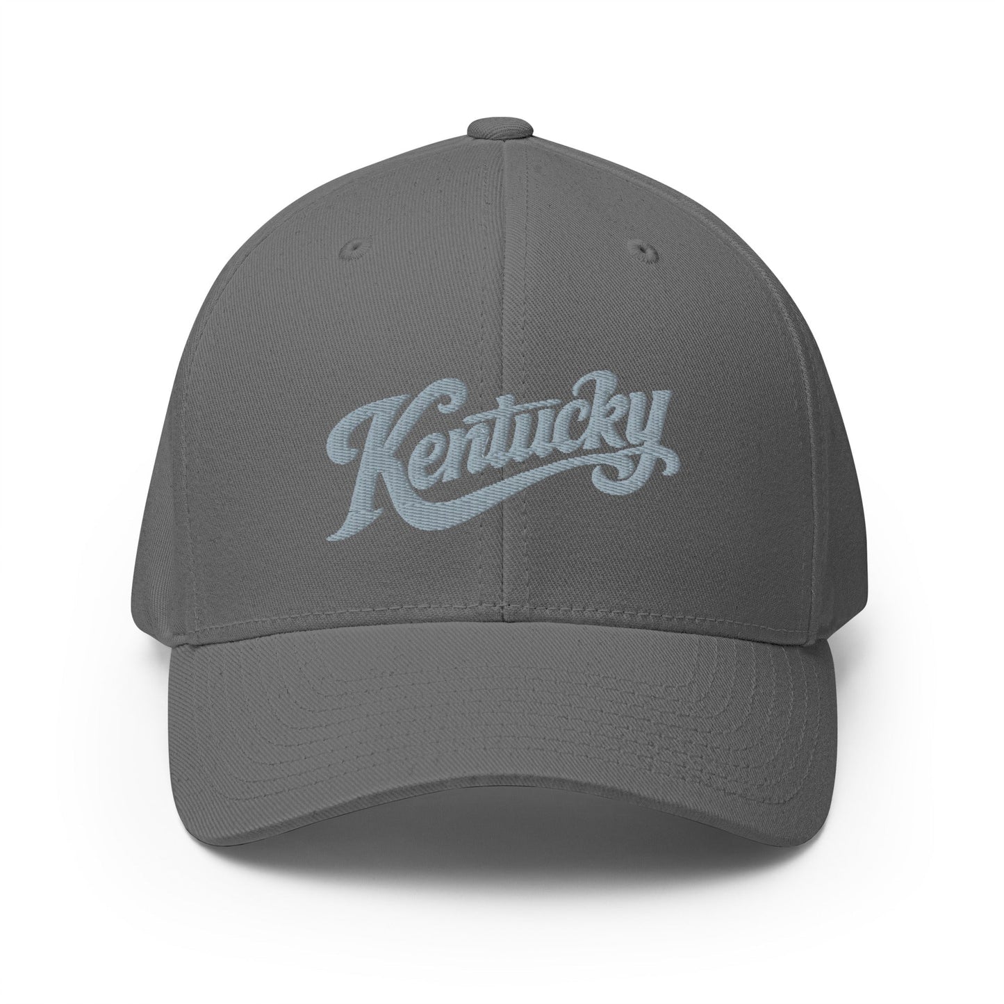 Kentucky Script Hat | Vintage Stretch-Fit Cap | Gray Twill