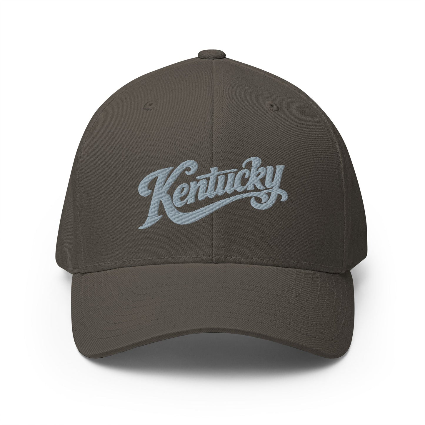 Kentucky Script Hat | Vintage Stretch-Fit Cap | Gray Twill
