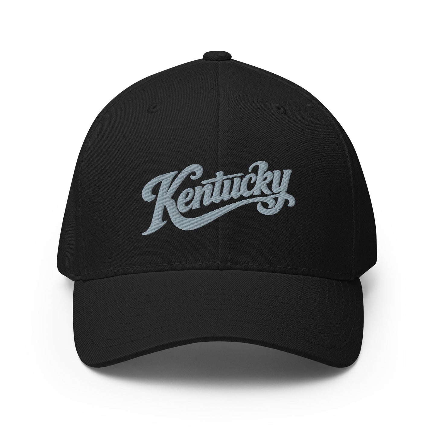 Kentucky Script Hat | Vintage Stretch-Fit Cap | Gray Twill