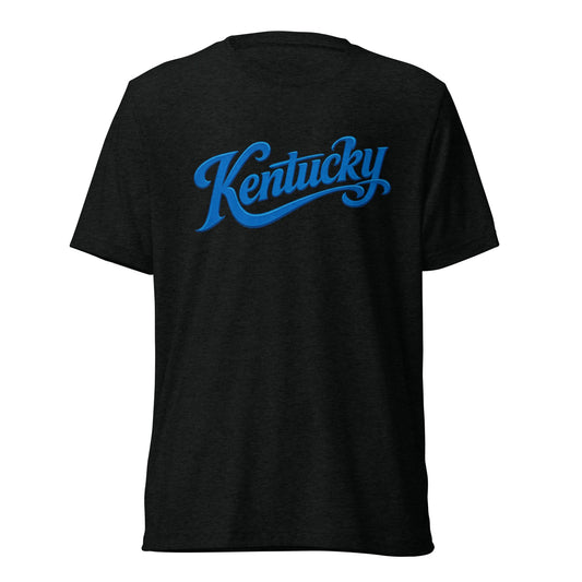 Kentucky Script T-Shirt | Blue Text Design | Elite Tri-Blend