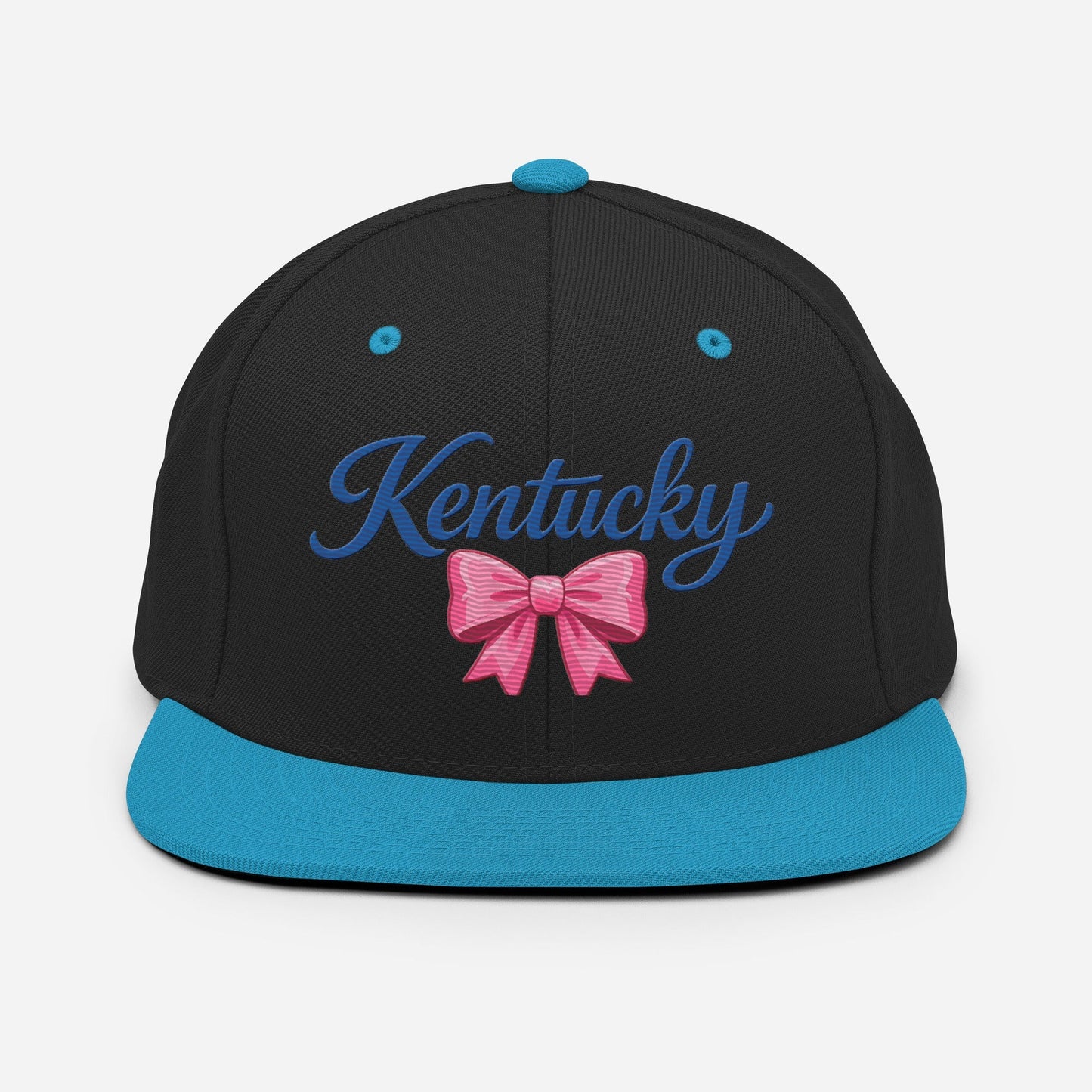Kentucky Snapback Hat | Pink Bow Script Design | Classic Fit