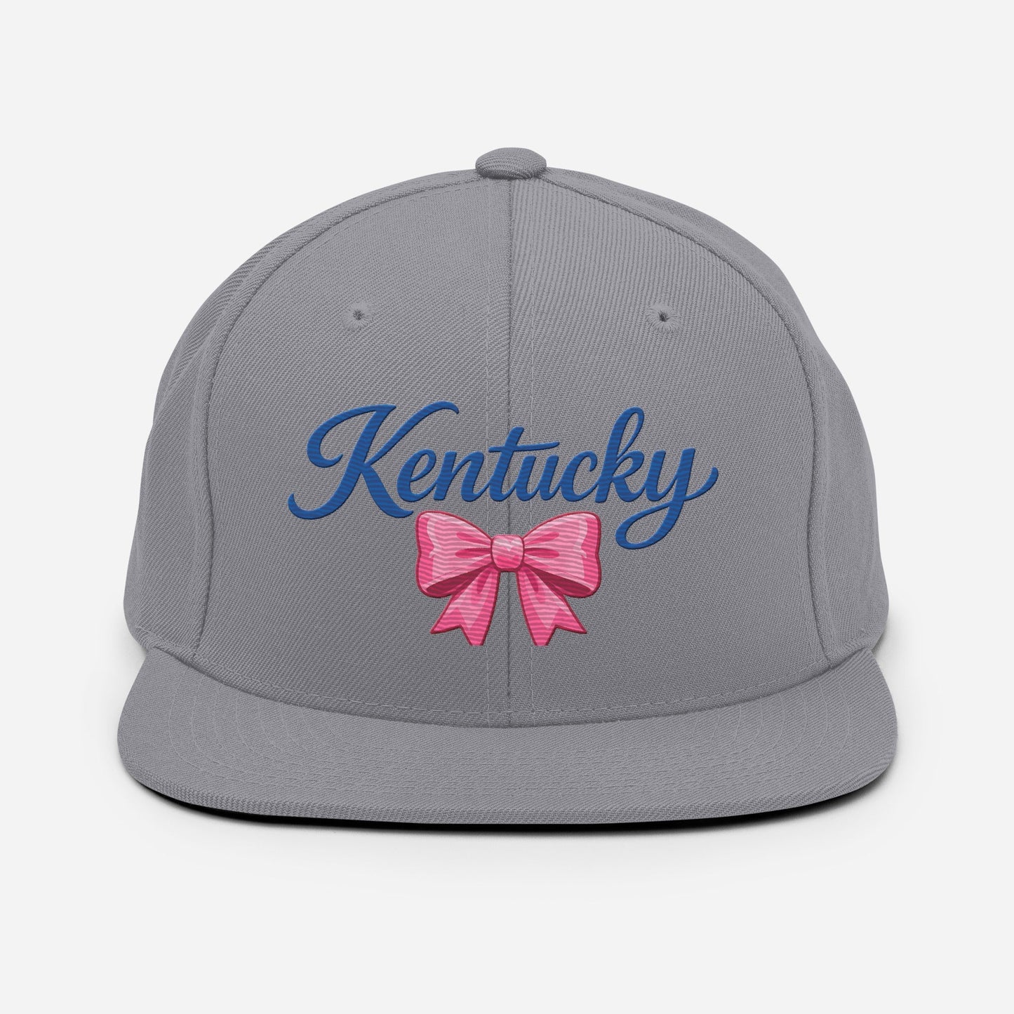 Kentucky Snapback Hat | Pink Bow Script Design | Classic Fit