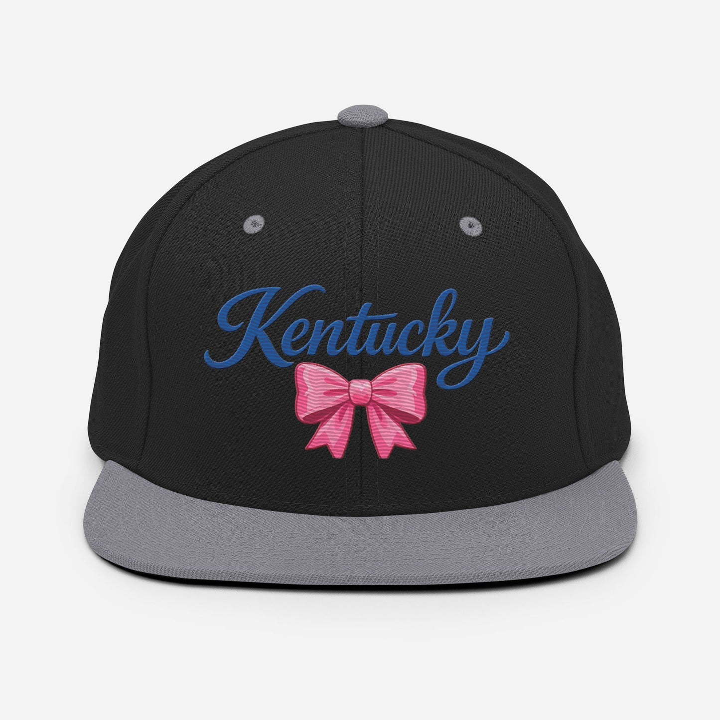 Kentucky Snapback Hat | Pink Bow Script Design | Classic Fit