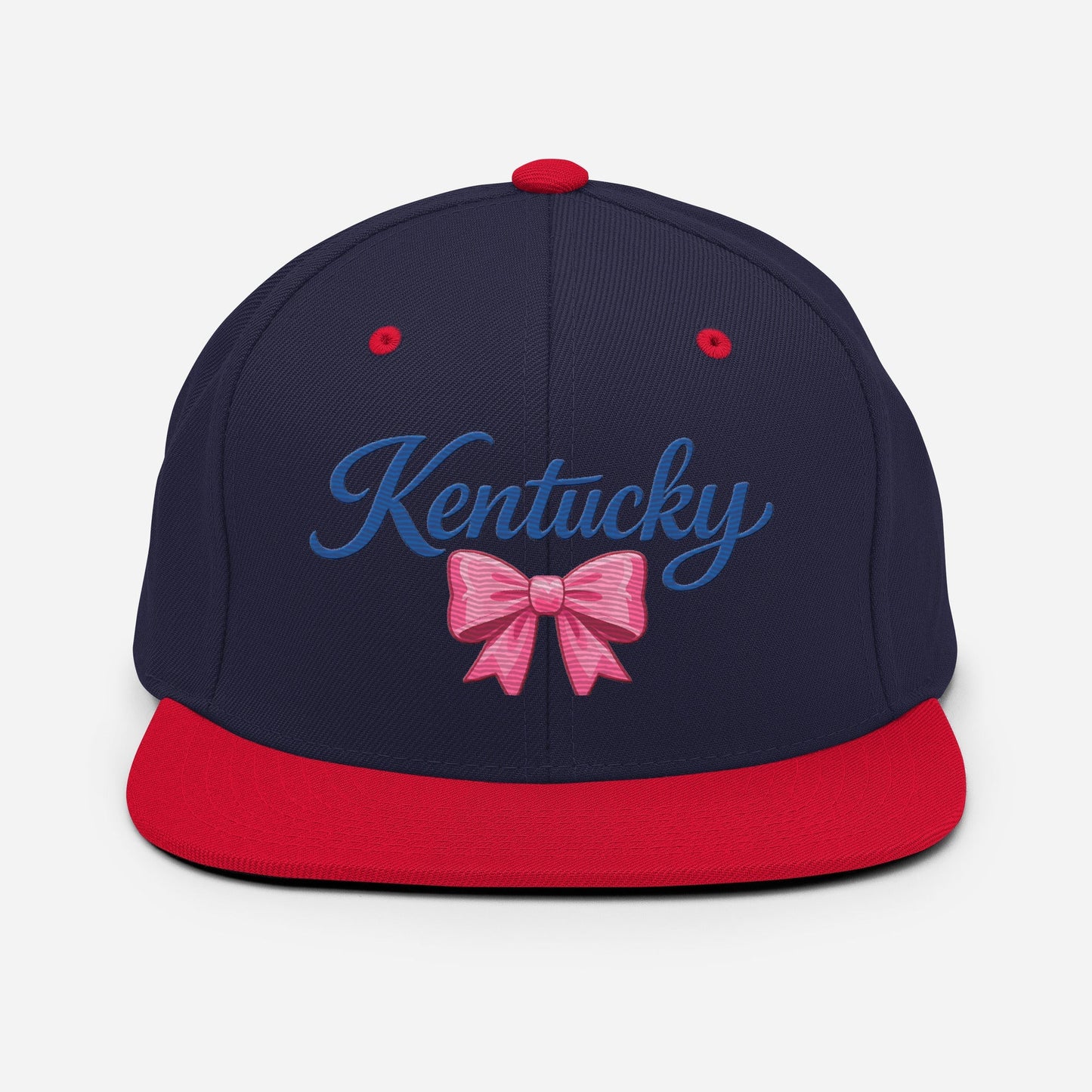 Kentucky Snapback Hat | Pink Bow Script Design | Classic Fit