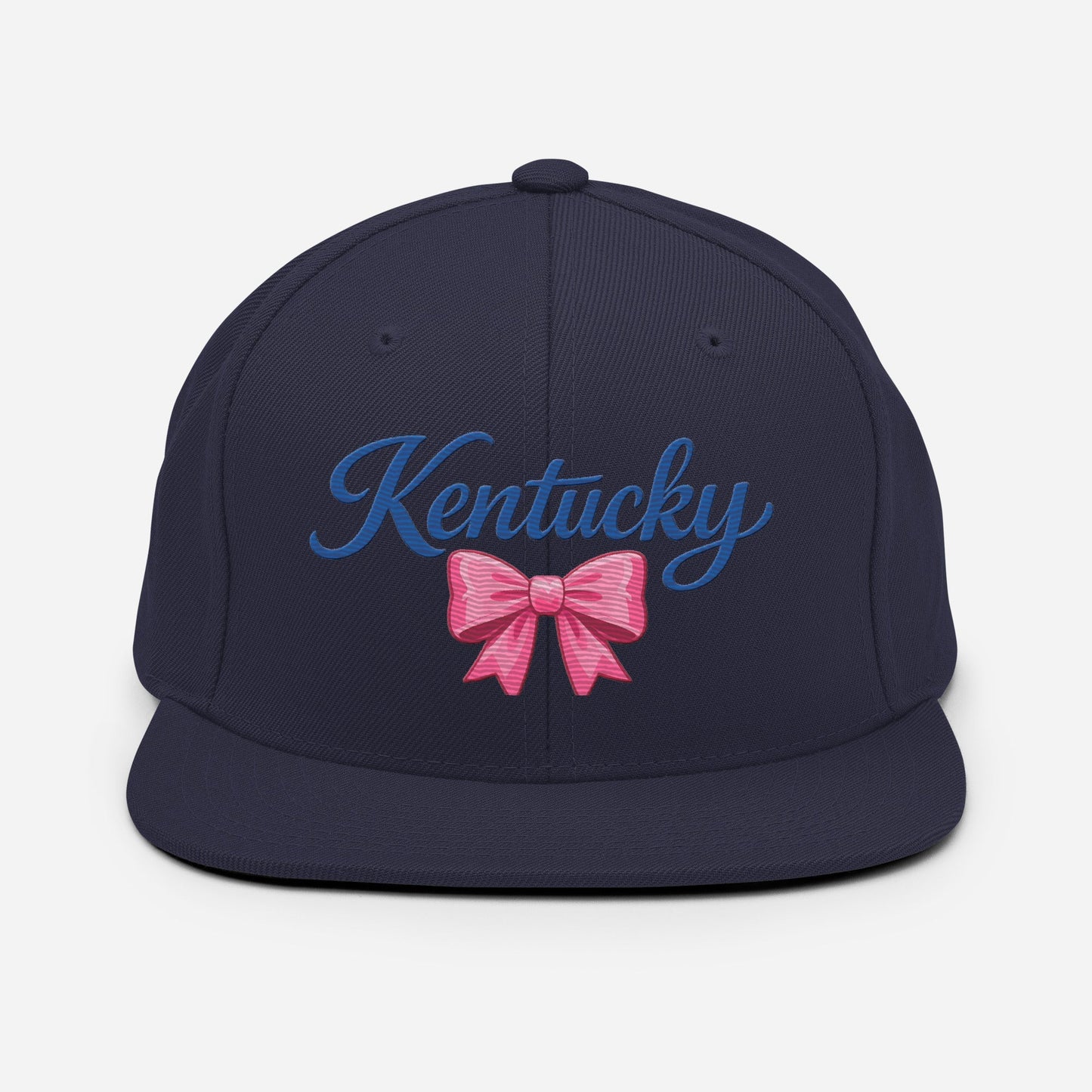 Kentucky Snapback Hat | Pink Bow Script Design | Classic Fit