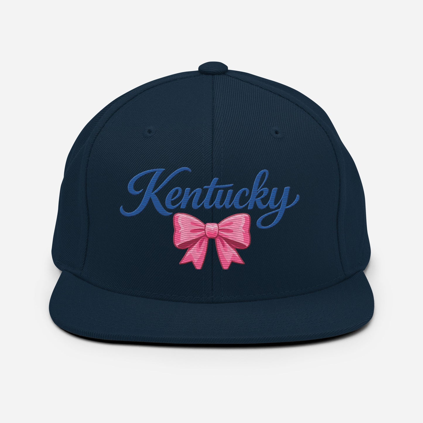 Kentucky Snapback Hat | Pink Bow Script Design | Classic Fit