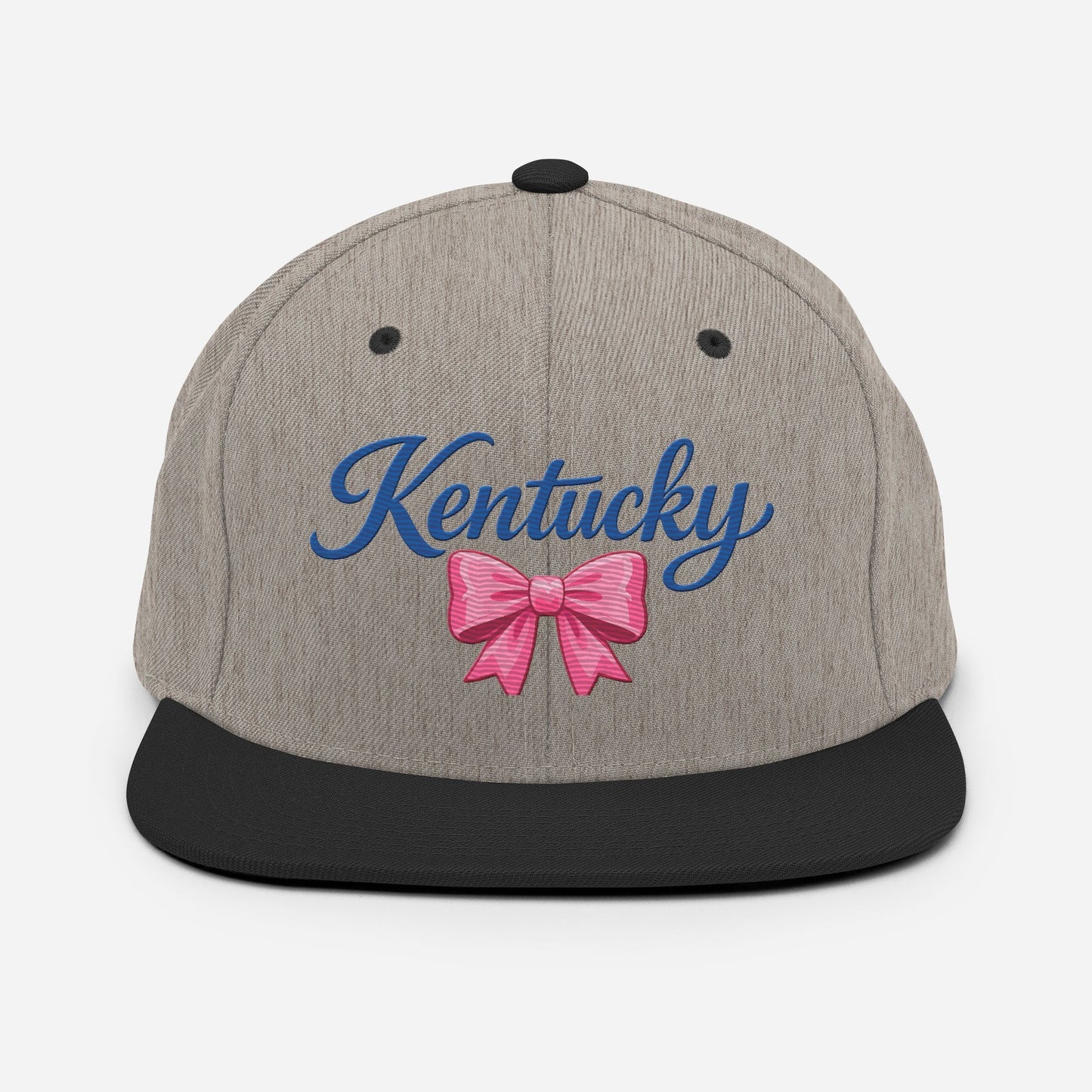 Kentucky Snapback Hat | Pink Bow Script Design | Classic Fit