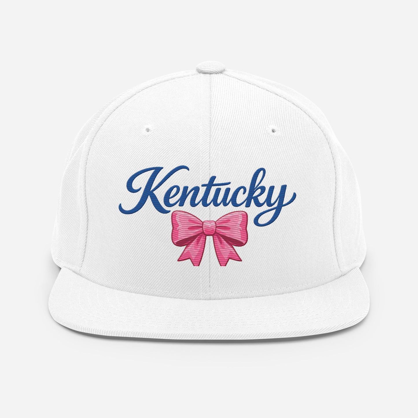 Kentucky Snapback Hat | Pink Bow Script Design | Classic Fit