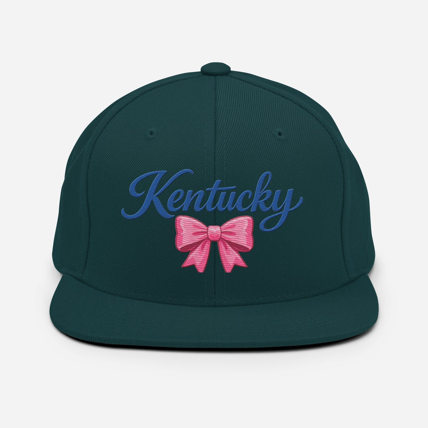 Kentucky Snapback Hat | Pink Bow Script Design | Classic Fit