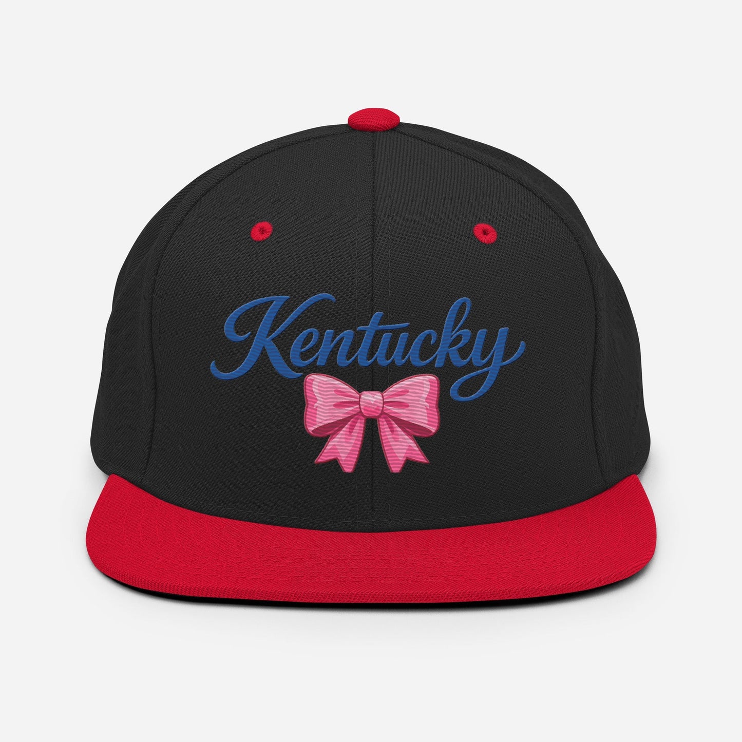Kentucky Snapback Hat | Pink Bow Script Design | Classic Fit