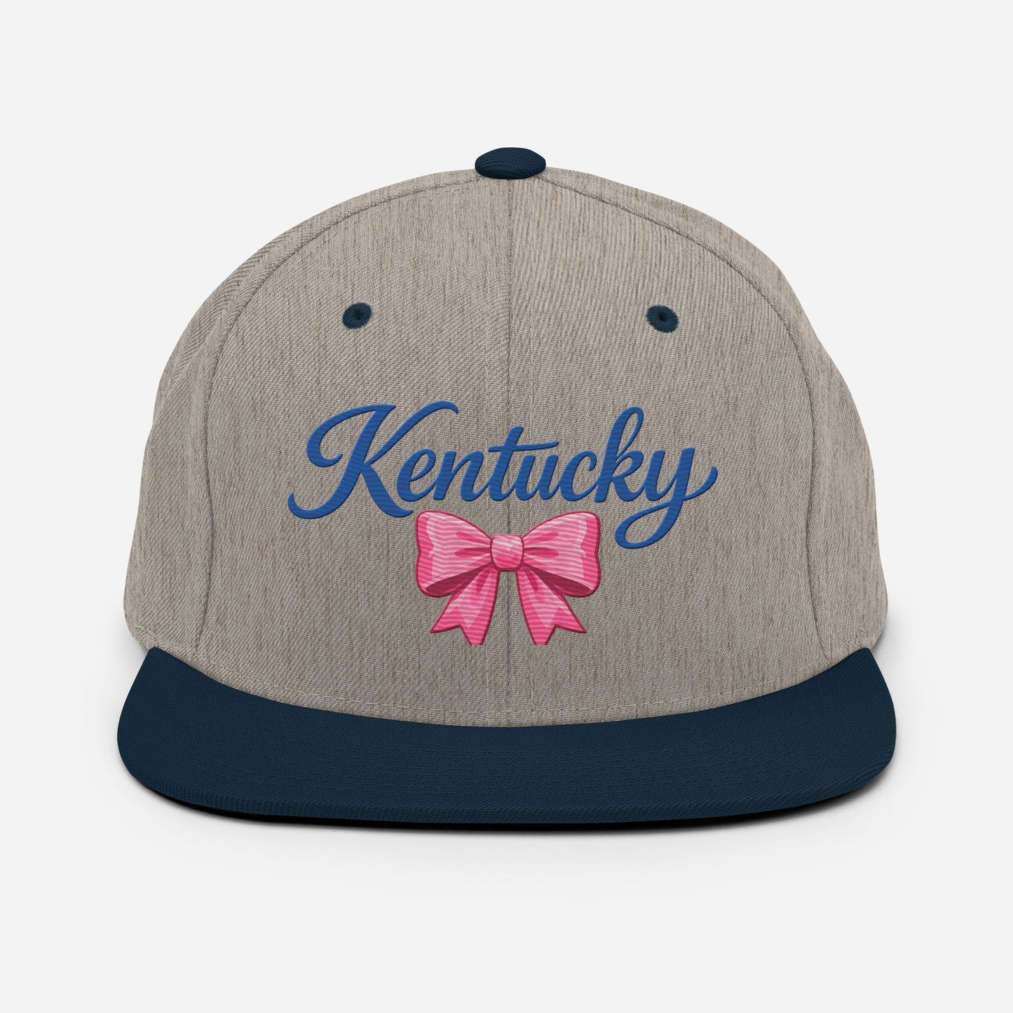 Kentucky Snapback Hat | Pink Bow Script Design | Classic Fit