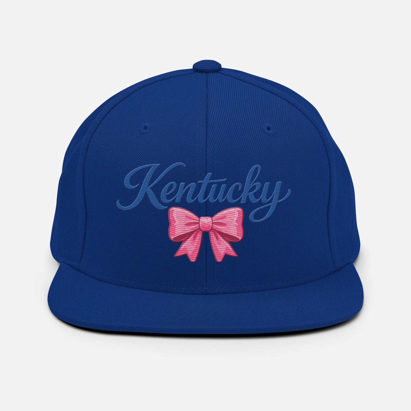 Kentucky Snapback Hat | Pink Bow Script Design | Classic Fit