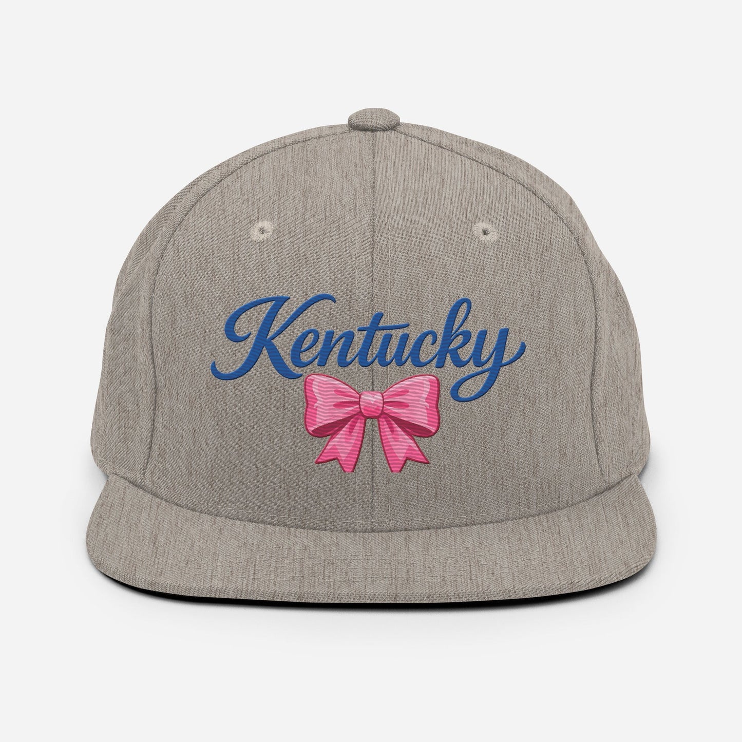 Kentucky Snapback Hat | Pink Bow Script Design | Classic Fit
