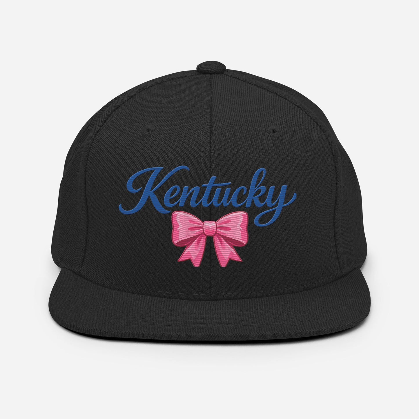 Kentucky Snapback Hat | Pink Bow Script Design | Classic Fit