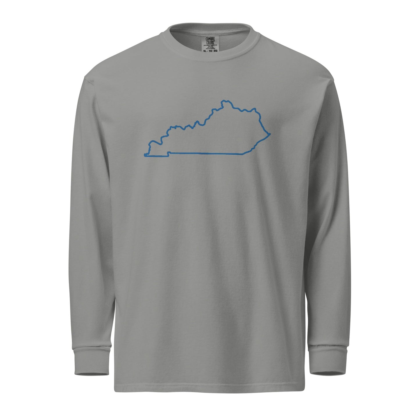 Kentucky State Outline Heavyweight Long Sleeve Shirt | Garment-Dyed Comfort | Unisex