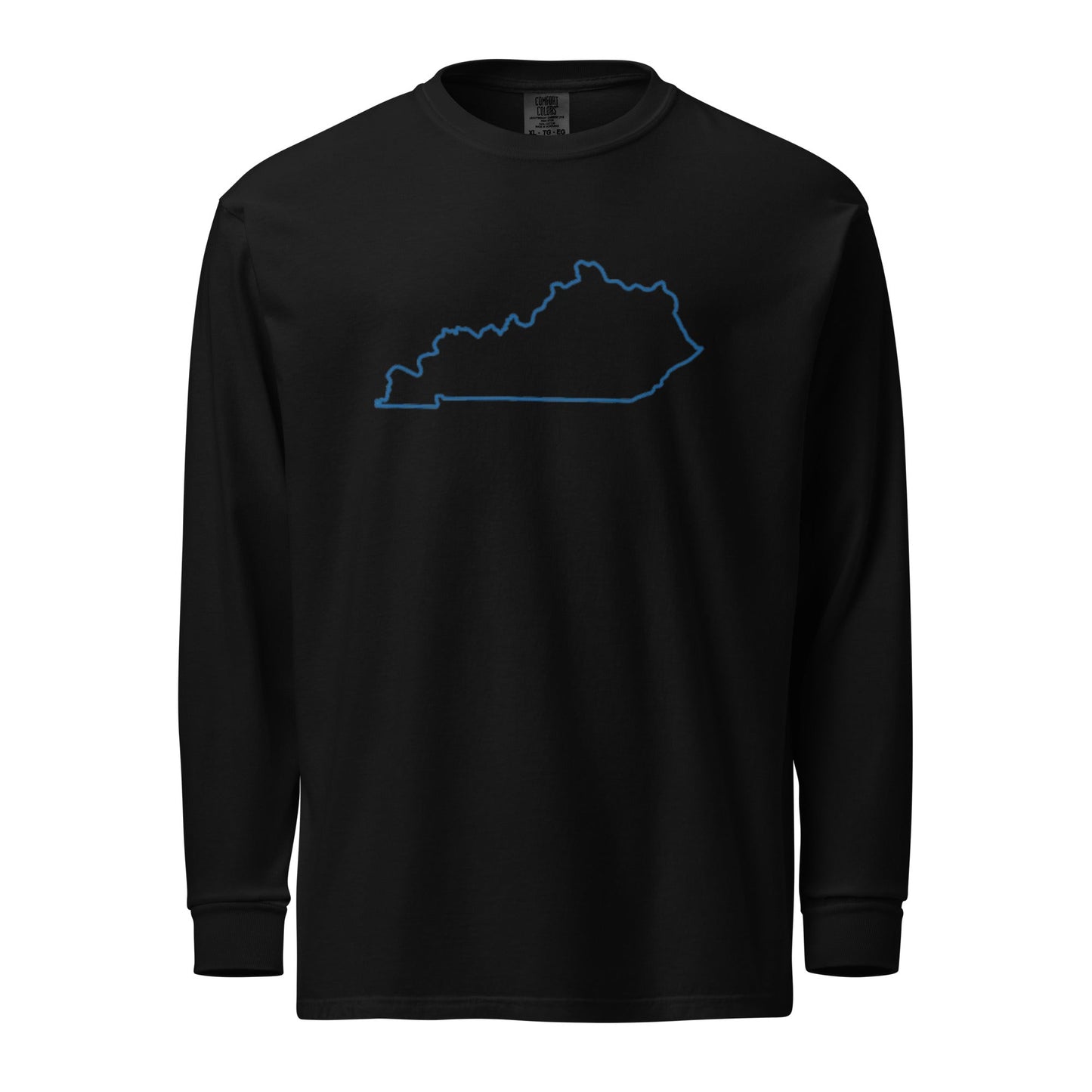 Kentucky State Outline Heavyweight Long Sleeve Shirt | Garment-Dyed Comfort | Unisex