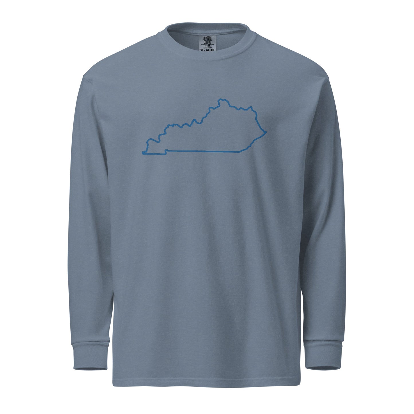 Kentucky State Outline Heavyweight Long Sleeve Shirt | Garment-Dyed Comfort | Unisex