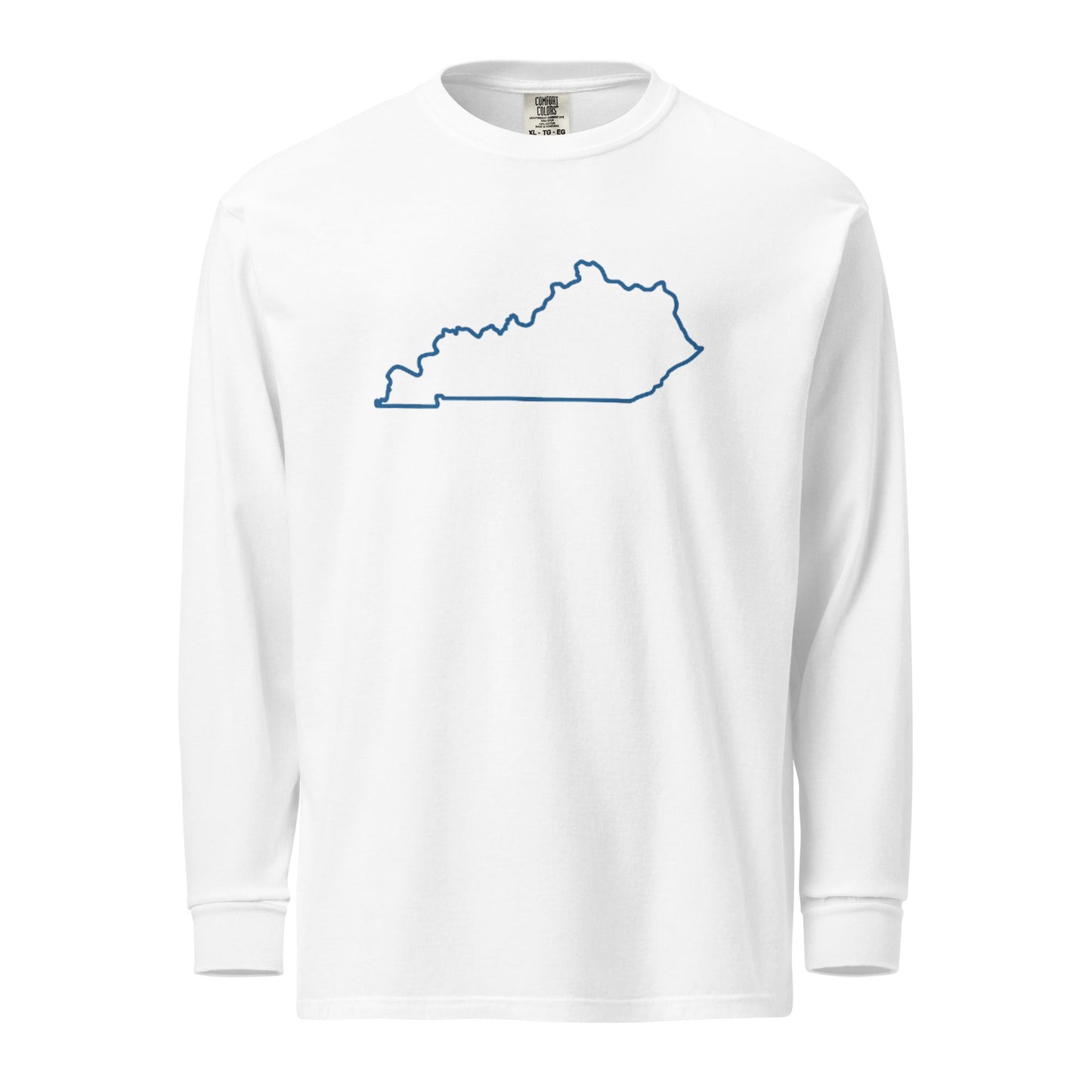 Kentucky State Outline Heavyweight Long Sleeve Shirt | Garment-Dyed Comfort | Unisex