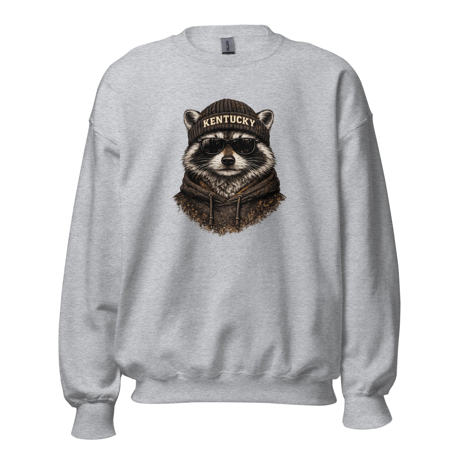 Kentucky Streetwear Sweatshirt | Urban Raccoon Design | Classic Fit