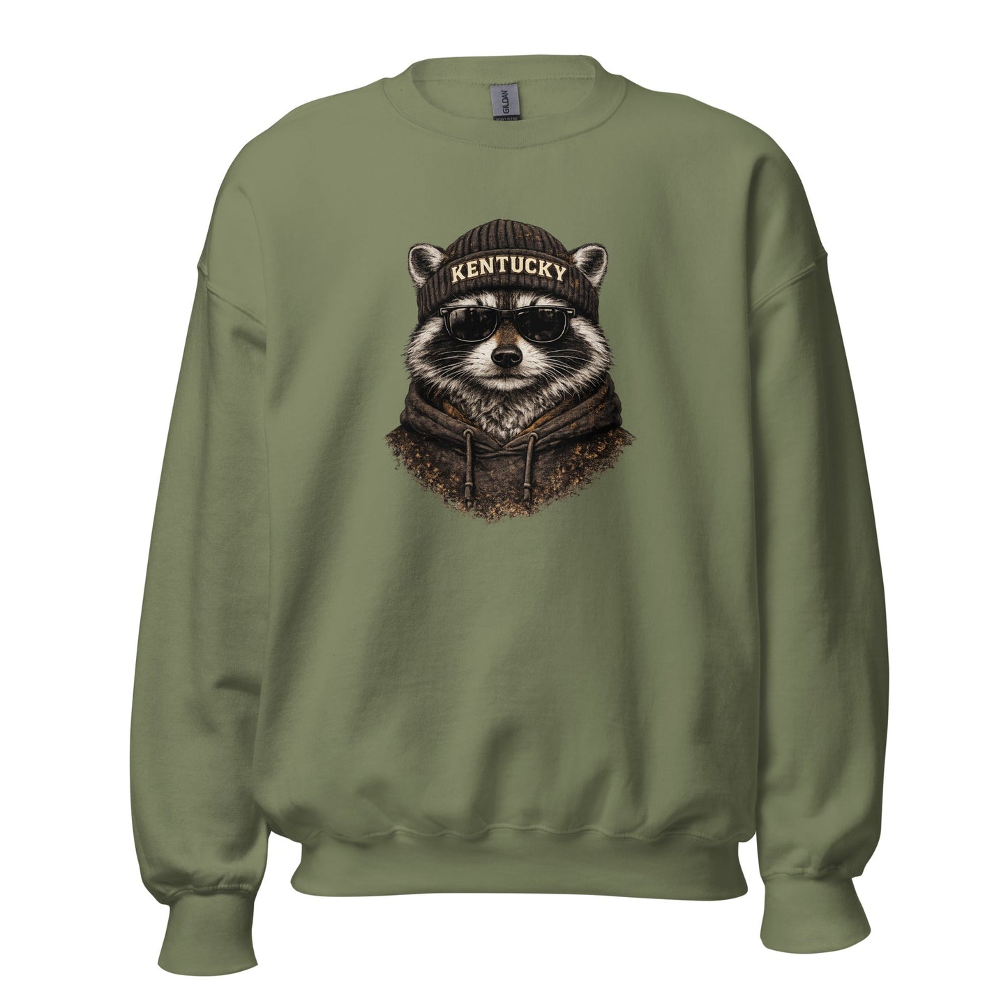 Kentucky Streetwear Sweatshirt | Urban Raccoon Design | Classic Fit