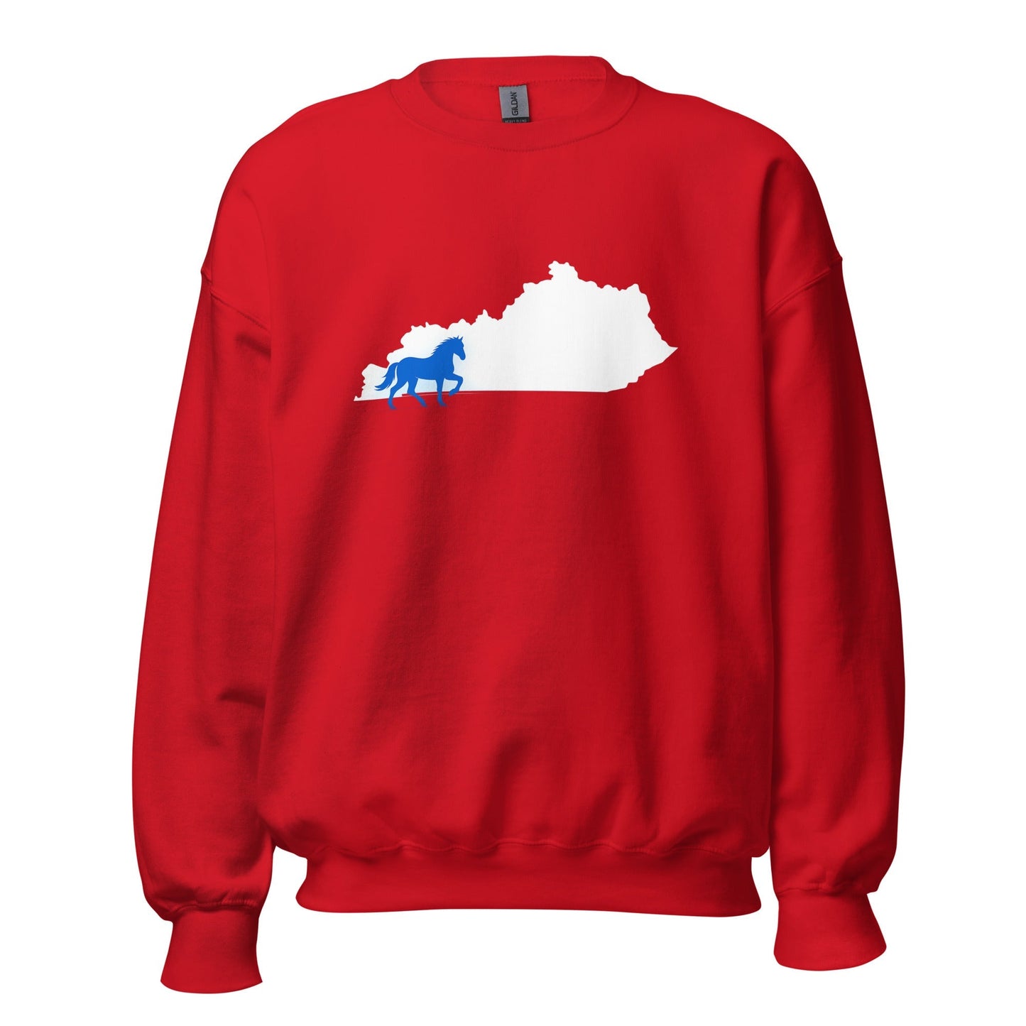 Kentucky Sweatshirt | Blue Horse State Silhouette | Unisex Classic Fit