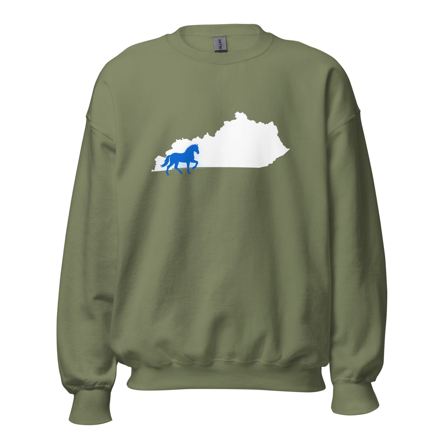 Kentucky Sweatshirt | Blue Horse State Silhouette | Unisex Classic Fit