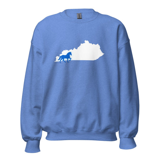 Kentucky Sweatshirt | Blue Horse State Silhouette | Unisex Classic Fit
