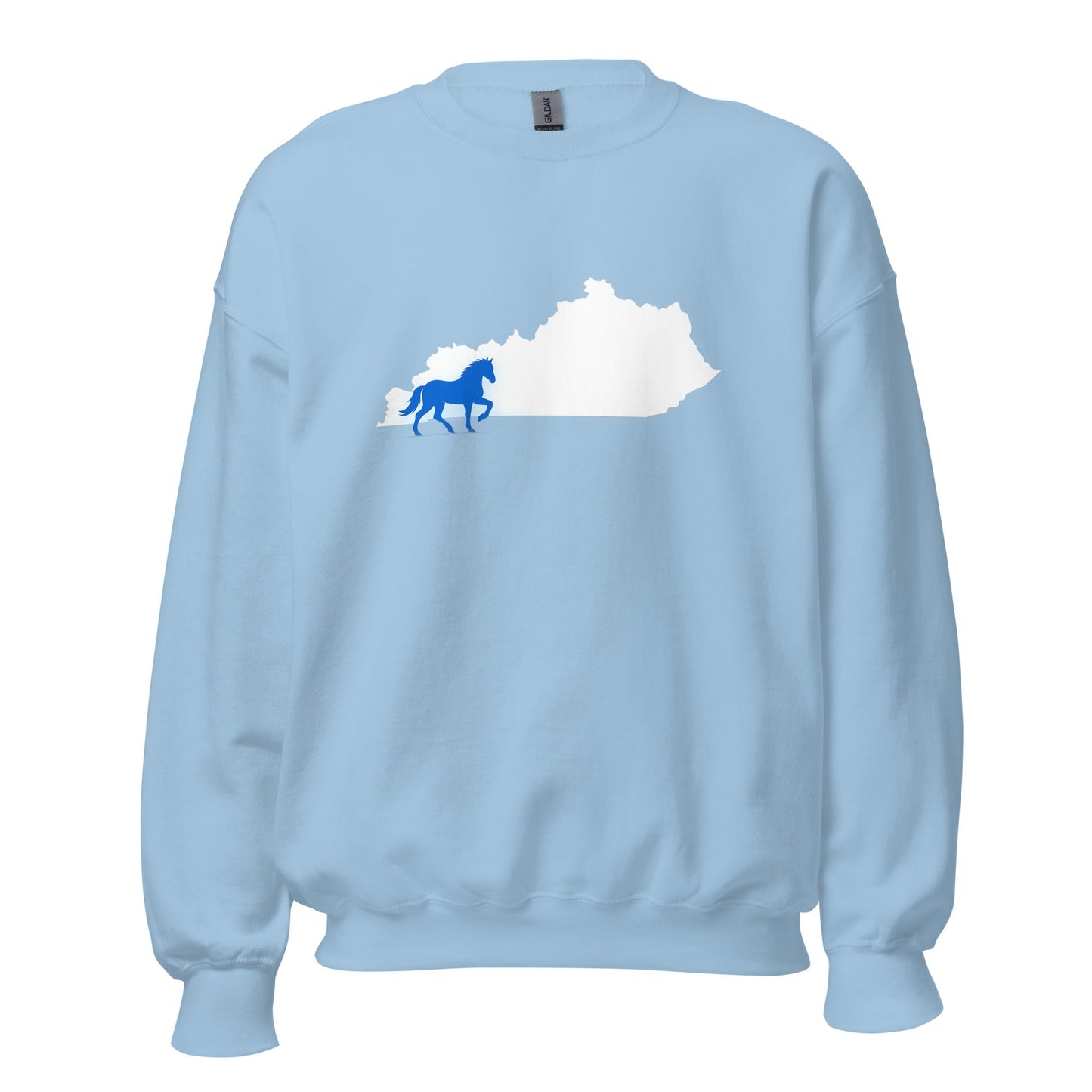 Kentucky Sweatshirt | Blue Horse State Silhouette | Unisex Classic Fit
