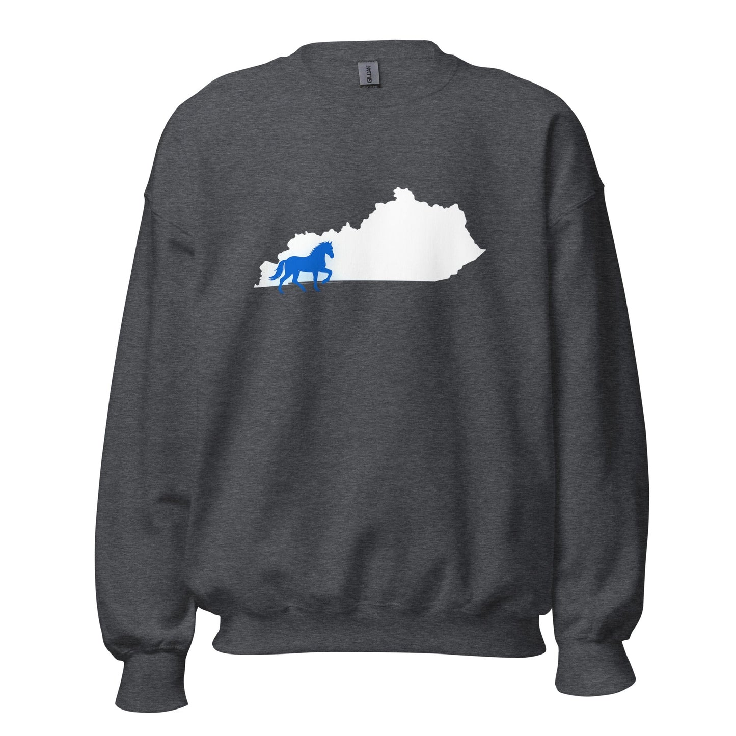 Kentucky Sweatshirt | Blue Horse State Silhouette | Unisex Classic Fit