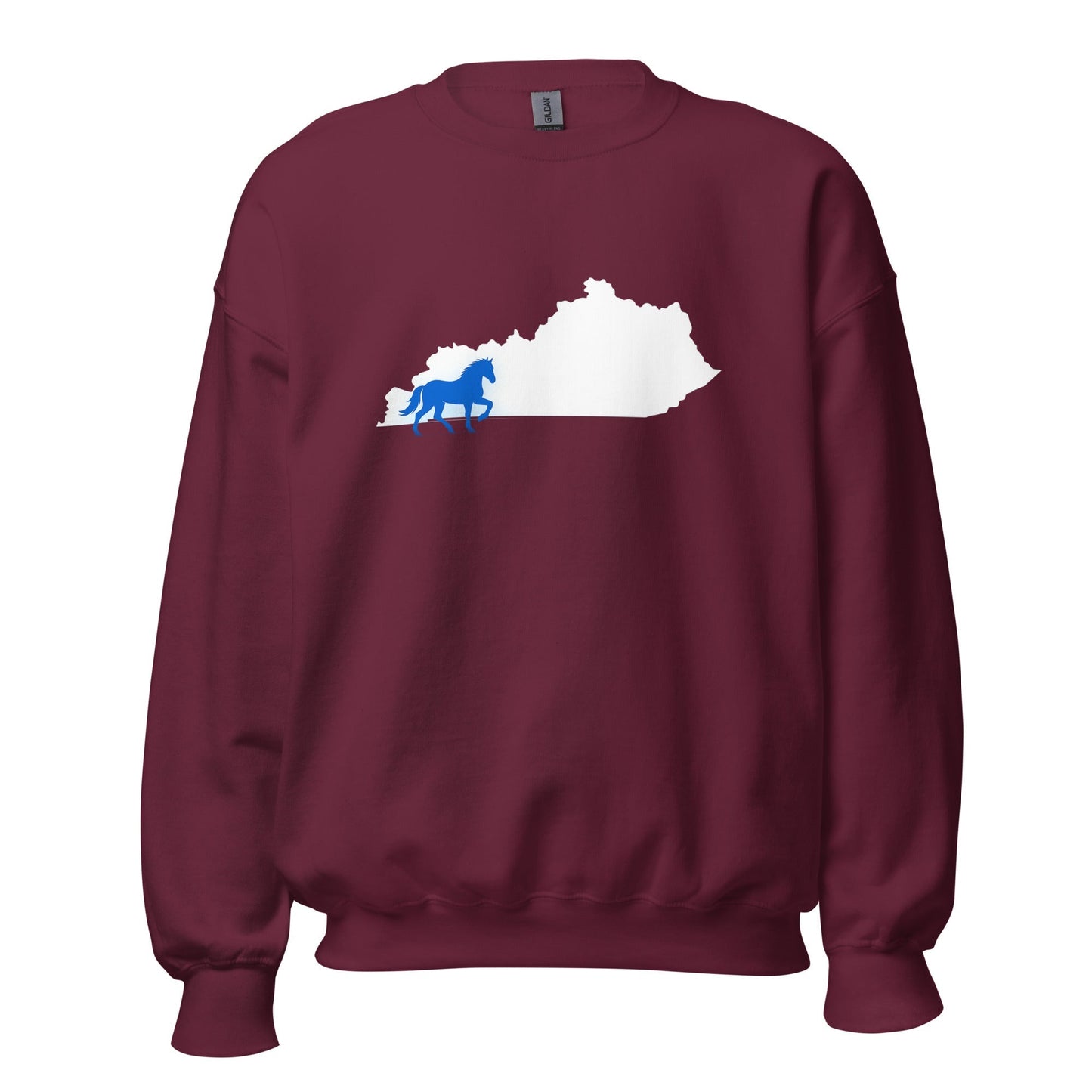 Kentucky Sweatshirt | Blue Horse State Silhouette | Unisex Classic Fit