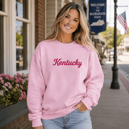 Kentucky Sweatshirt | Pink Script Design | Unisex Fleece
