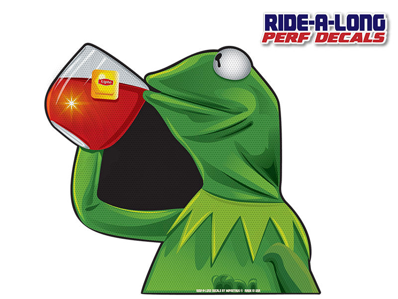 *NEW* Kermie Sippin Tea *RIDE A LONG* Perforated Decal