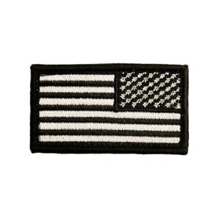 Kids American Flag Patch REVERSE - BLACK-WHITE