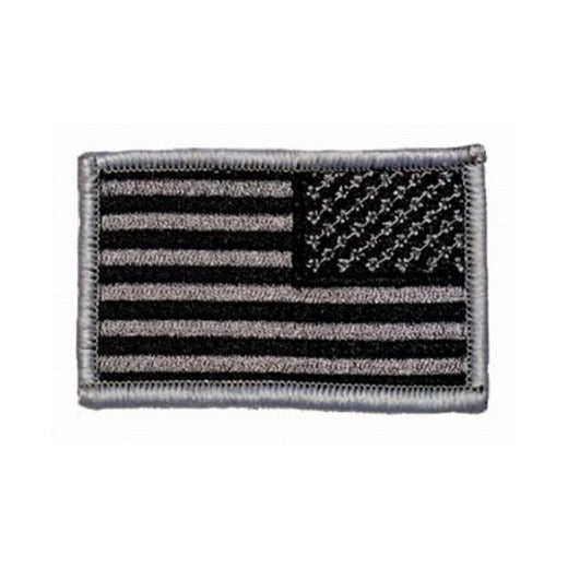Kids American Flag Patch REVERSE - SILVER and BLACK