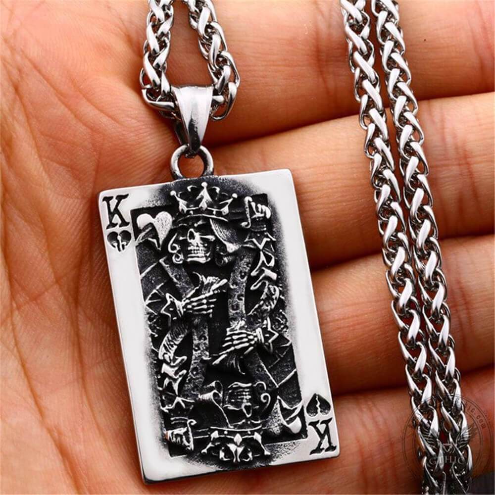 King Of Spades Stainless Steel Poker Pendant