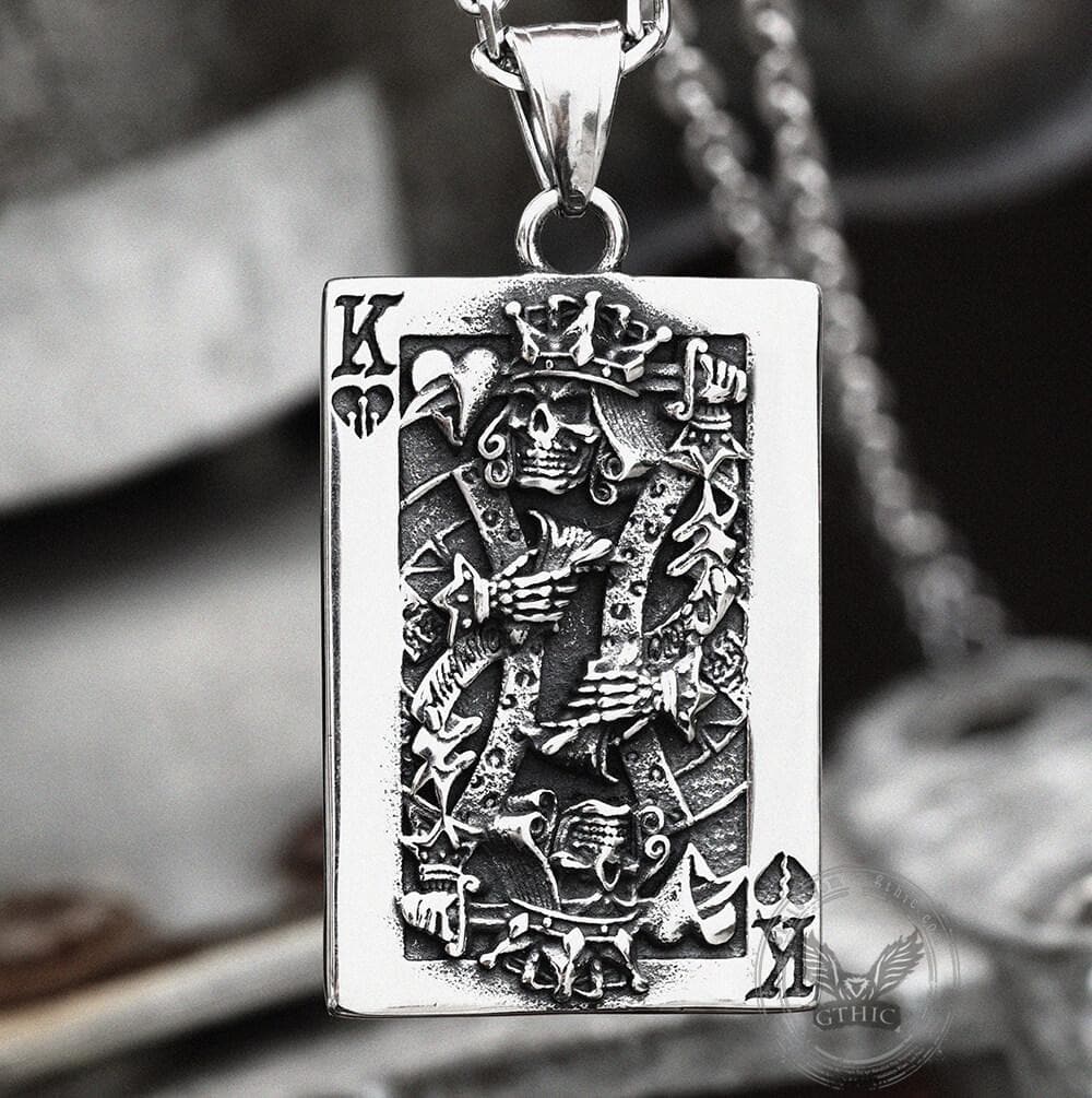 King Of Spades Stainless Steel Poker Pendant