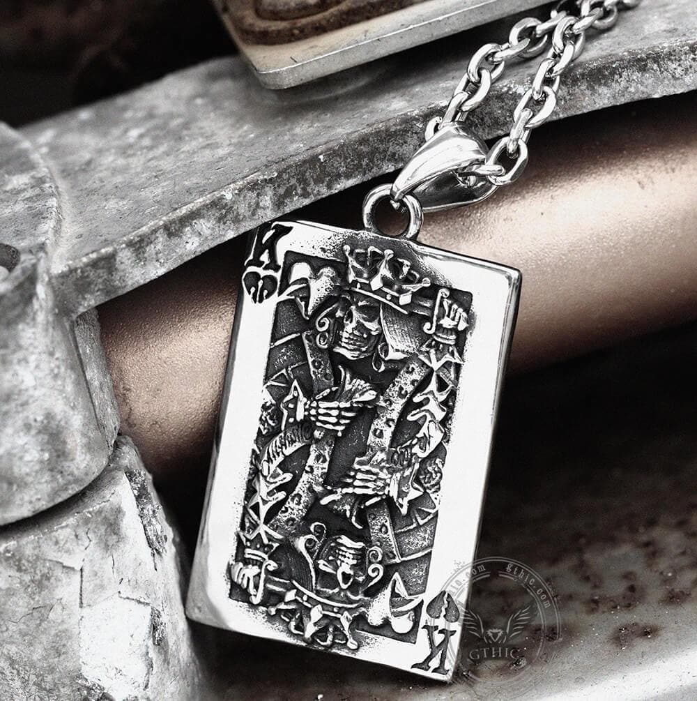 King Of Spades Stainless Steel Poker Pendant