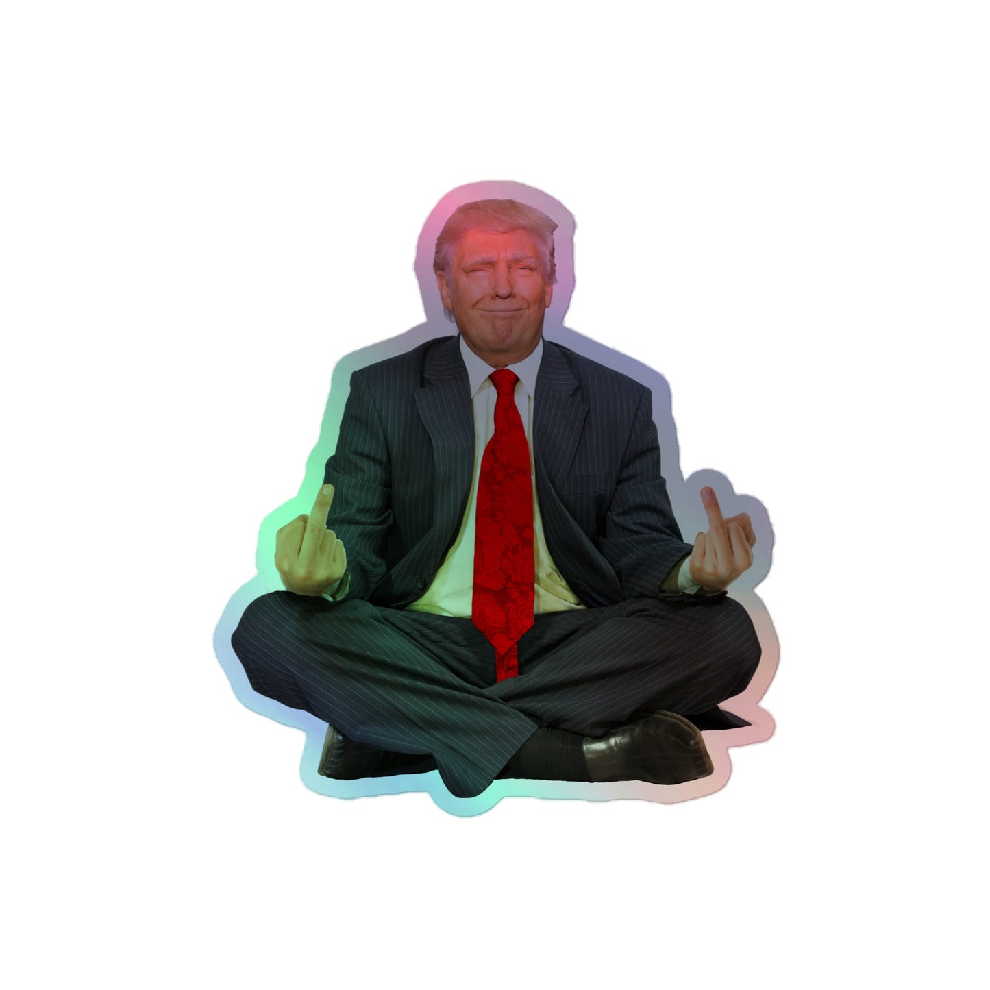 Zen of Trump Meditation Holographic Stickers