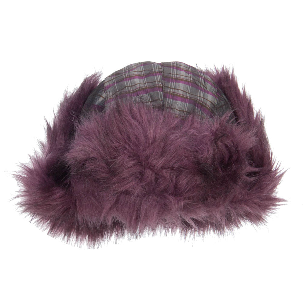Plaid Nylon Faux Fur Trooper Hat