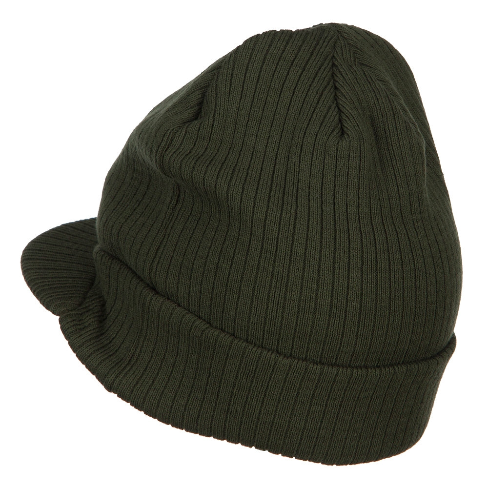 Big Knit Ribbed Beanie with Visor