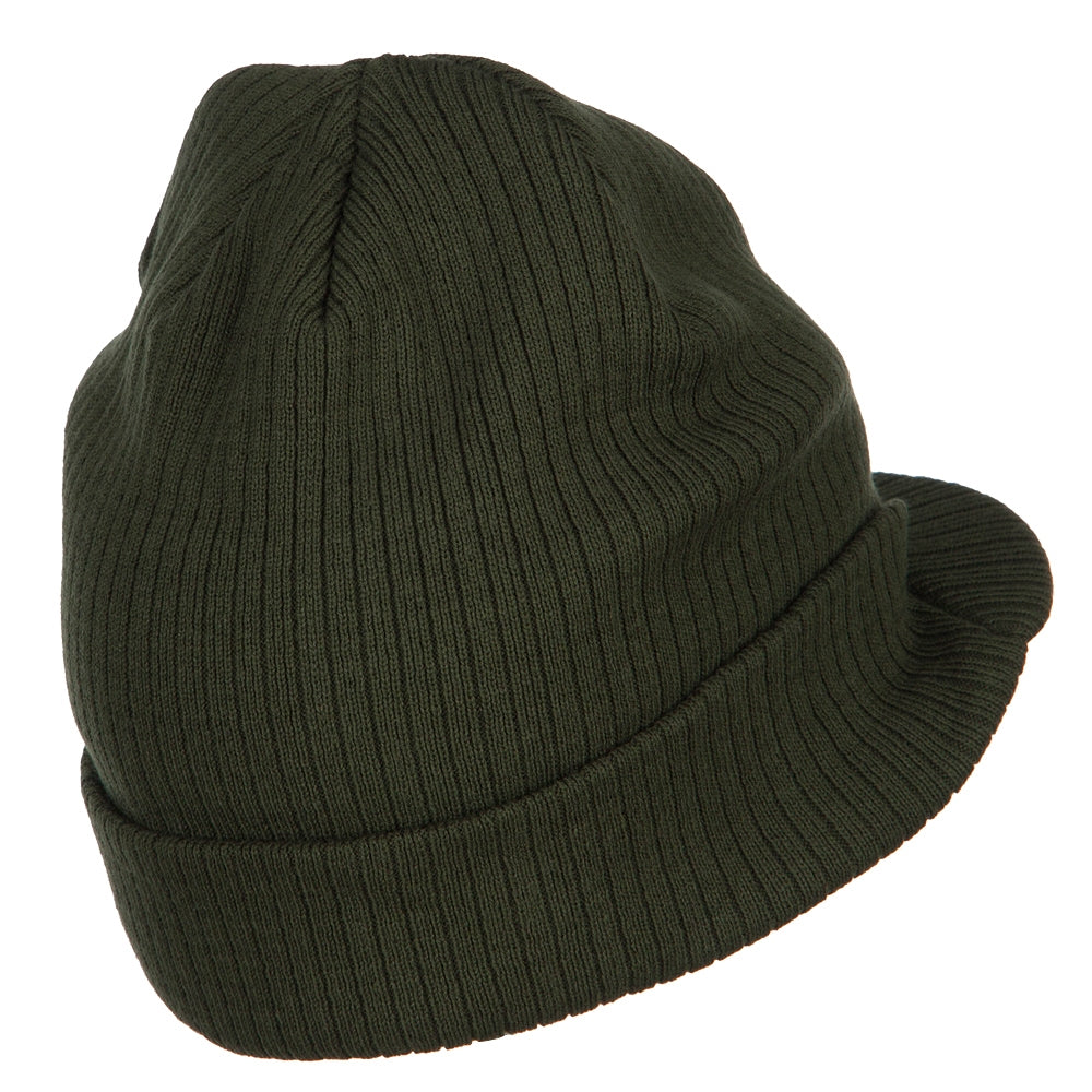 Big Knit Ribbed Beanie with Visor