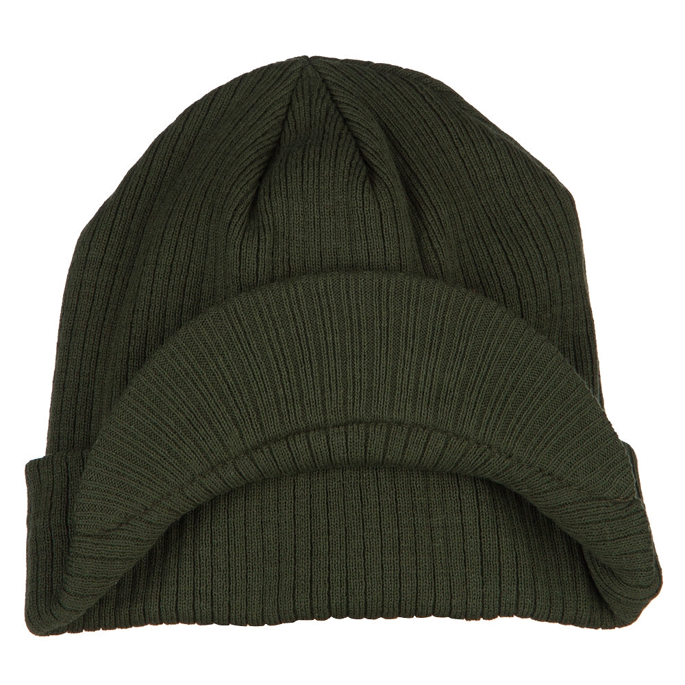 Big Knit Ribbed Beanie with Visor