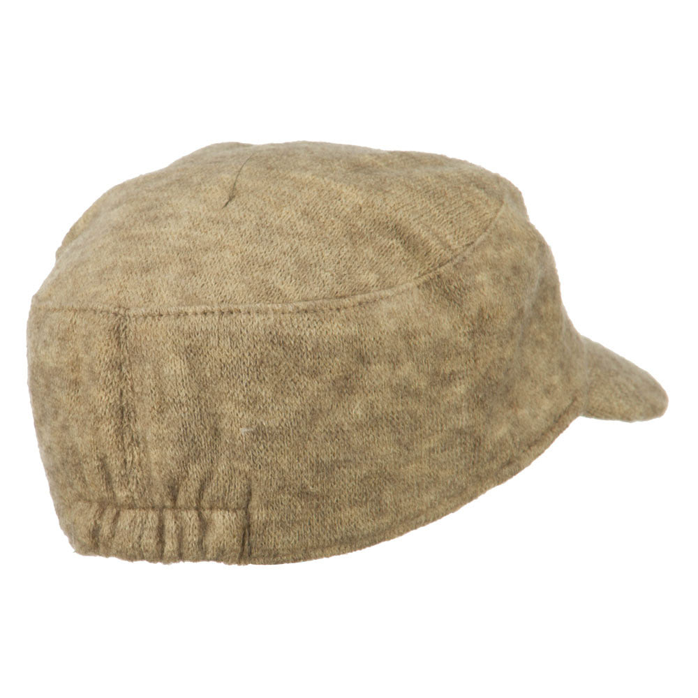 Knit Military Cap with Circle Motifs