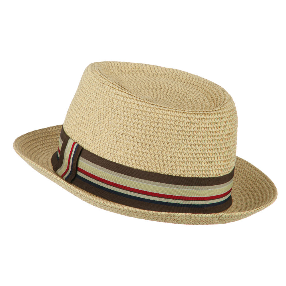 Kid's Pork Pie Stripe Band Fedora