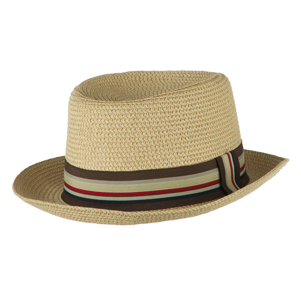Kid's Pork Pie Stripe Band Fedora