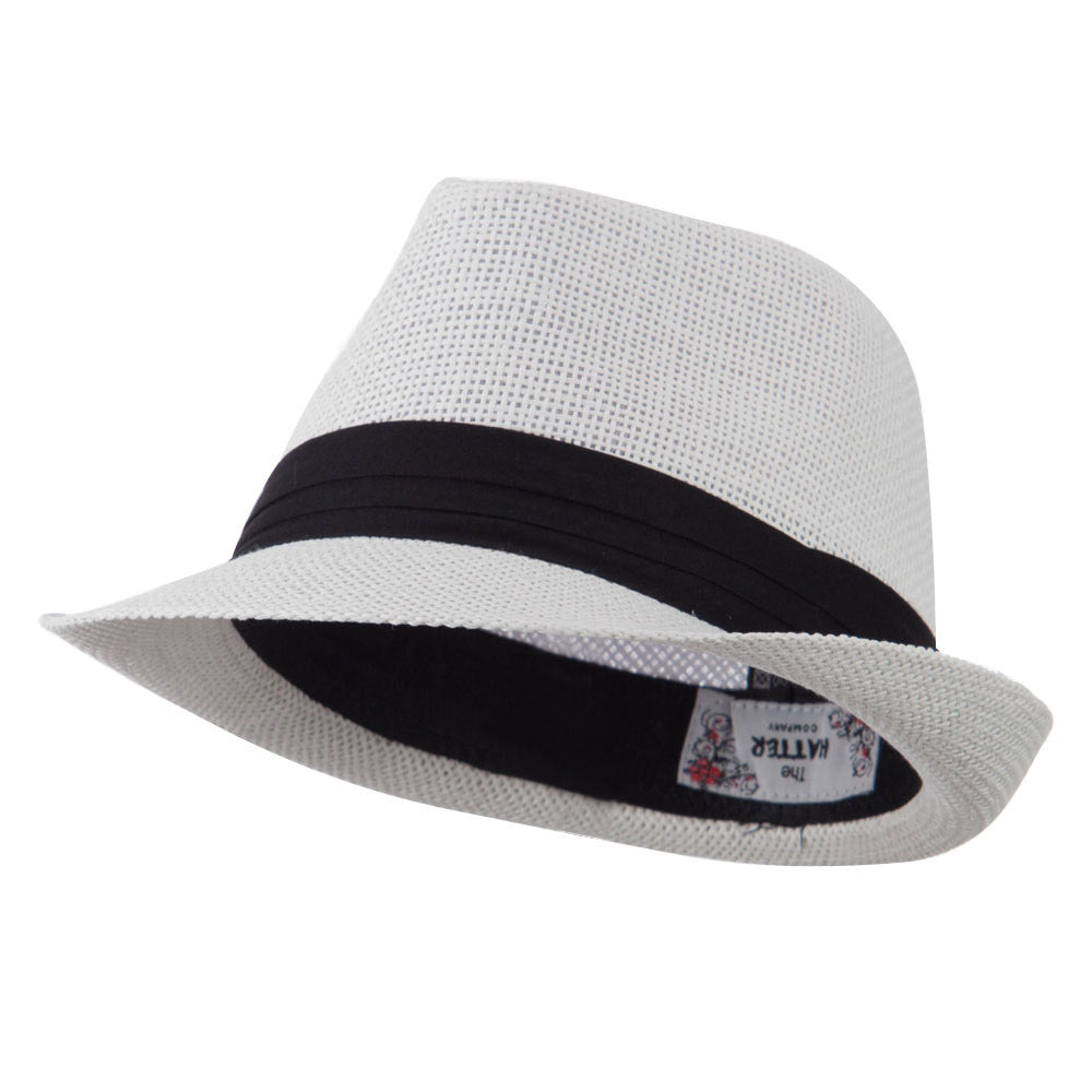 Kid's Paper Straw Black Band Fedora