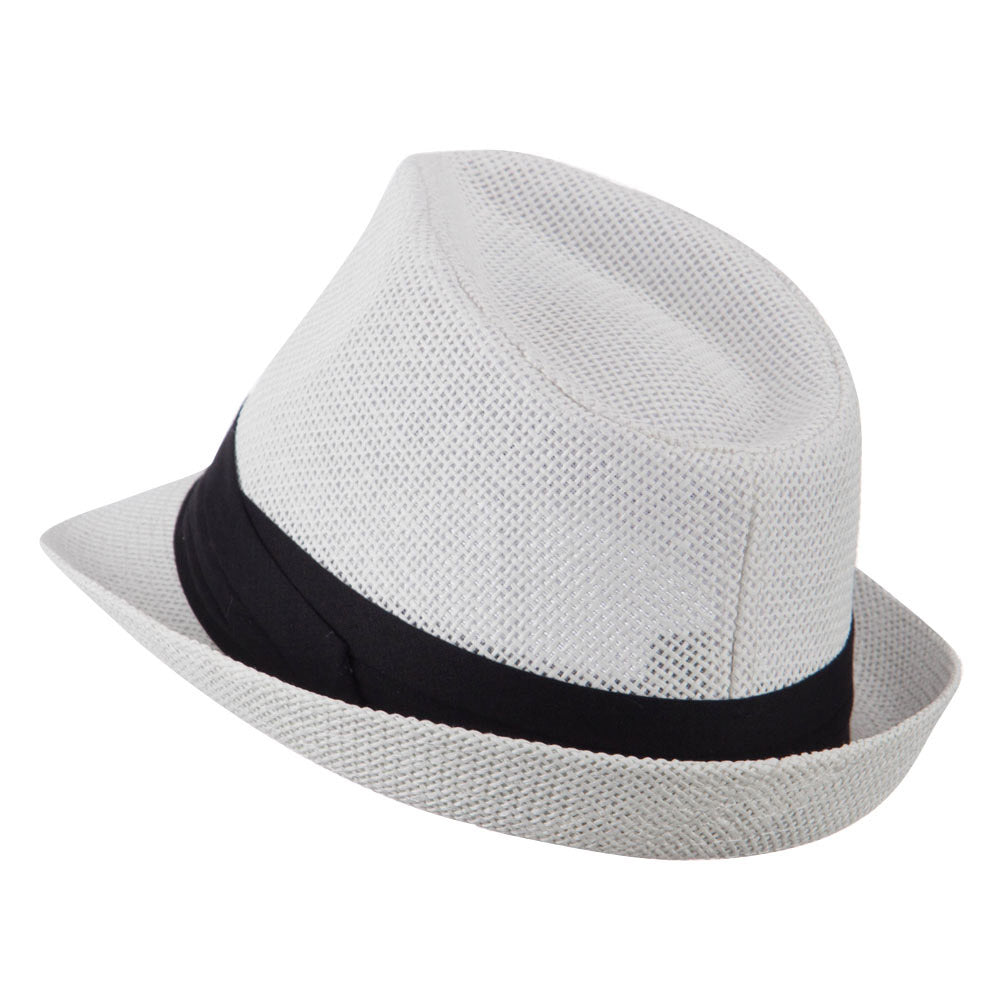 Paper Straw Black Band Baby Fedora
