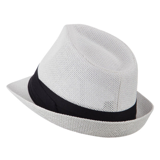 Paper Straw Black Band Baby Fedora