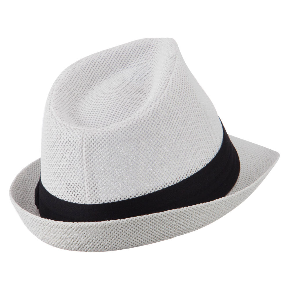 Paper Straw Black Band Baby Fedora