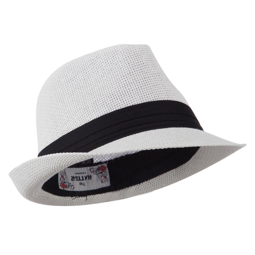 Kid's Paper Straw Black Band Fedora